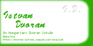 istvan dvoran business card